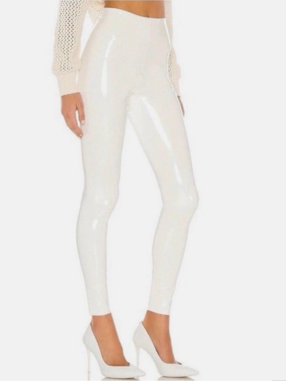 Commando White Shiny Patent Leggings Size Small